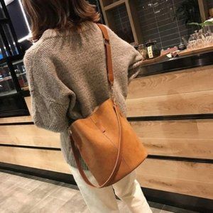 Women's Bucket Bag, Messenger Bag Brown